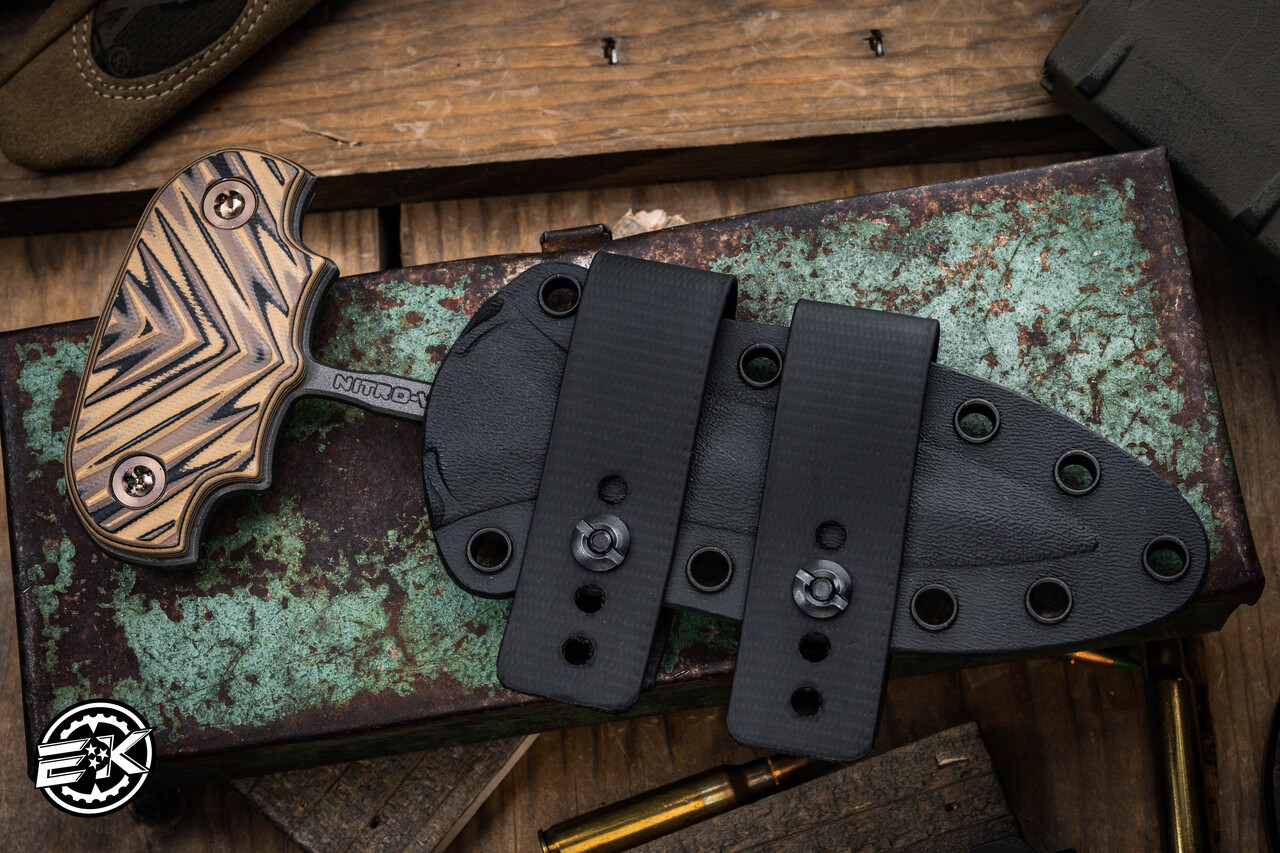 RMJ Tactical Reaver Push Dagger Fixed Blade Hyena Brown G10 4.25