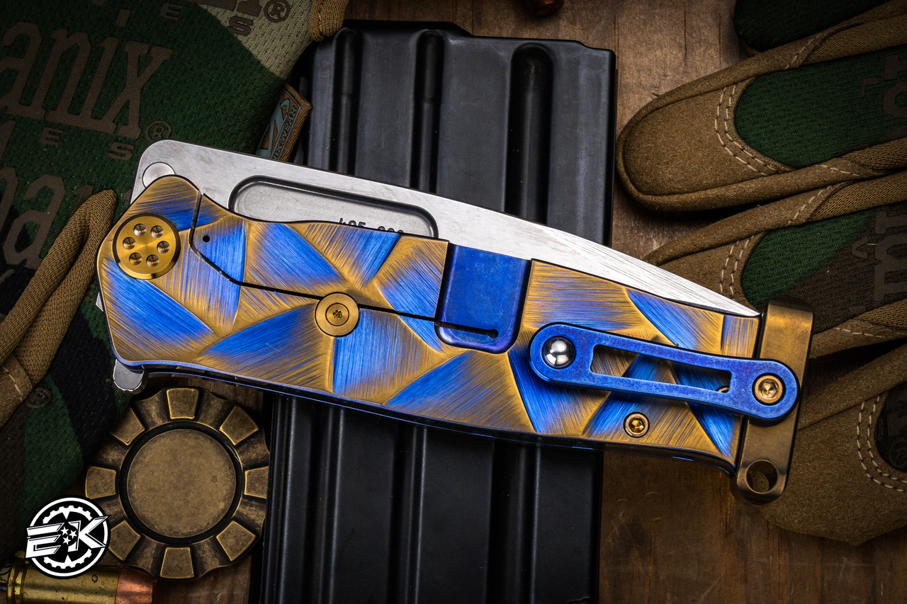 Medford USMC FF Fighter Flipper Folding Knife Blue/Bronze Stained