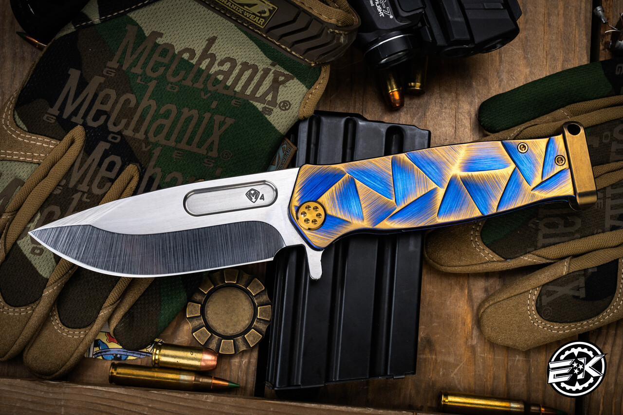 Medford USMC FF Fighter Flipper Folding Knife Blue/Bronze Stained