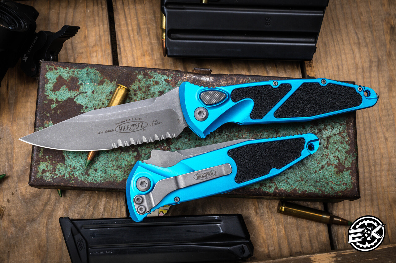 Microtech Socom Elite Auto Folding Knife Turquoise 4