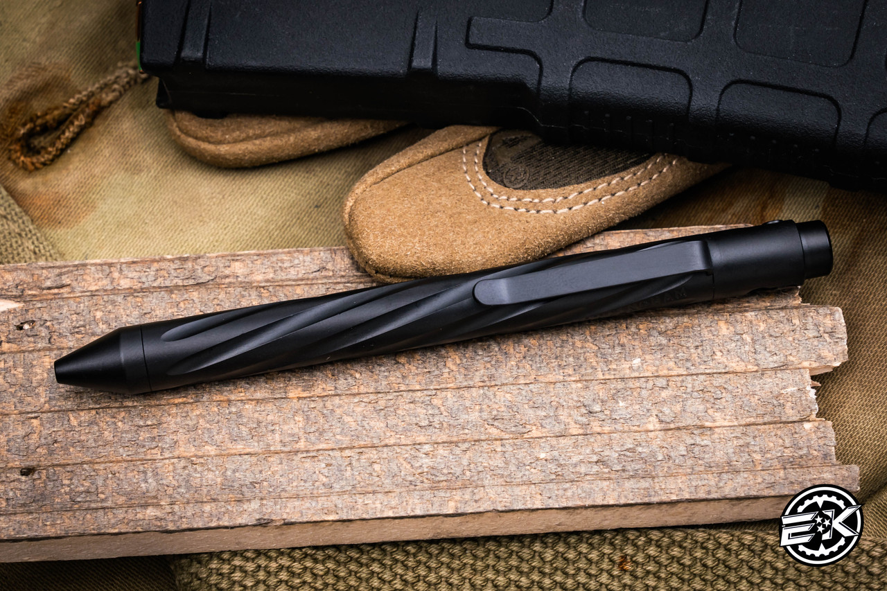 Nottingham Tactical Tibutton Titanium Black Spiral Flute Pen