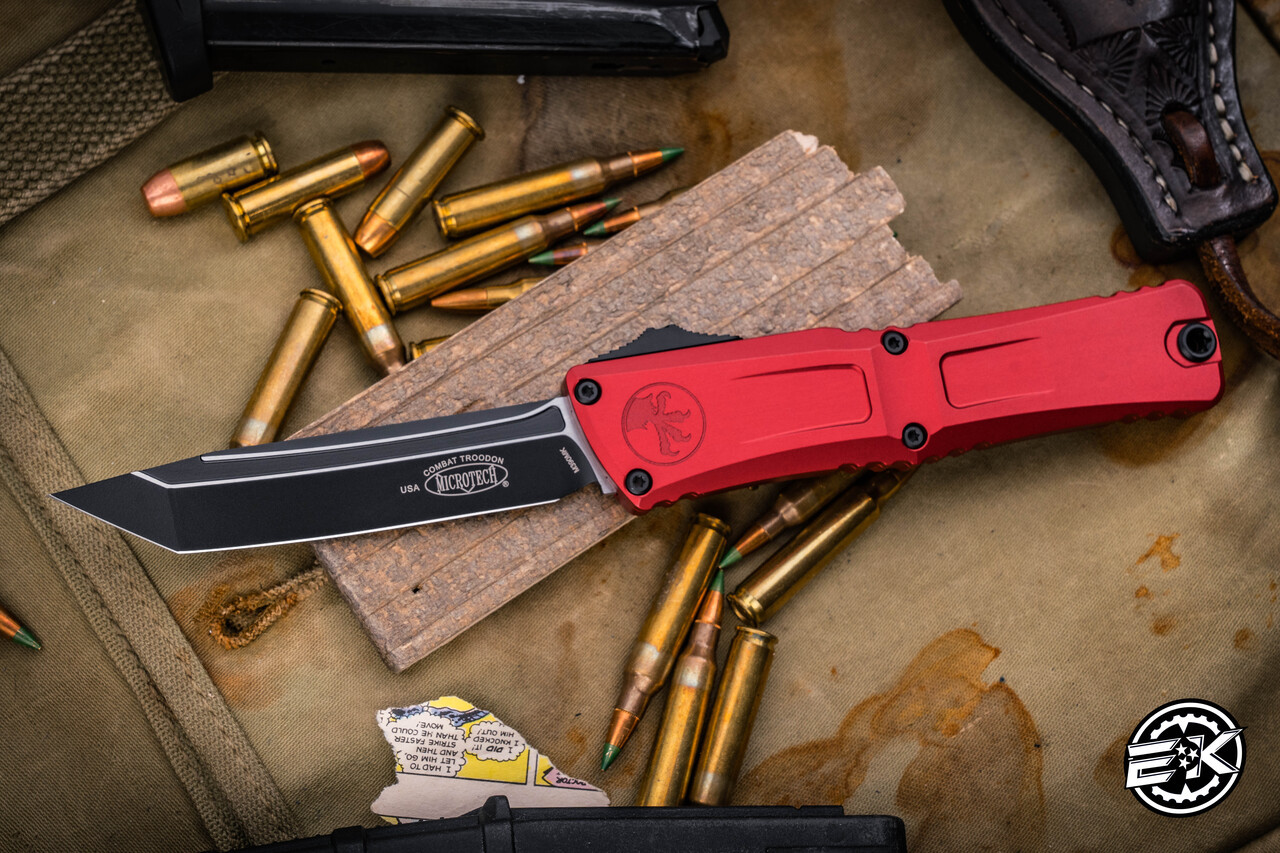 Microtech Combat Troodon Gen III OTF Automatic Knife Red 4