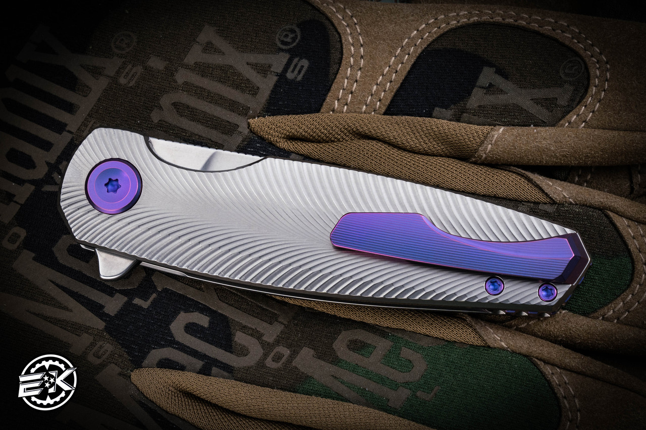 Holt Bladeworks Morpheus Titanium Feather Purple Accents 3.25