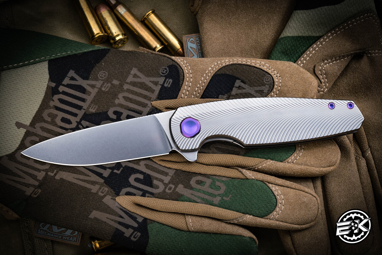 Holt Bladeworks Morpheus Titanium Feather Purple Accents 3.25