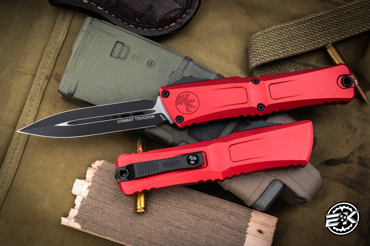Microtech Combat Troodon Gen III OTF Automatic Knife Red 4