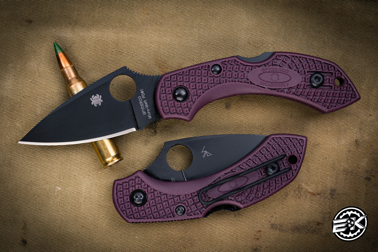 Sprint Run Spyderco Dragonfly Lightweight Lockback Knife Burgundy 2 3