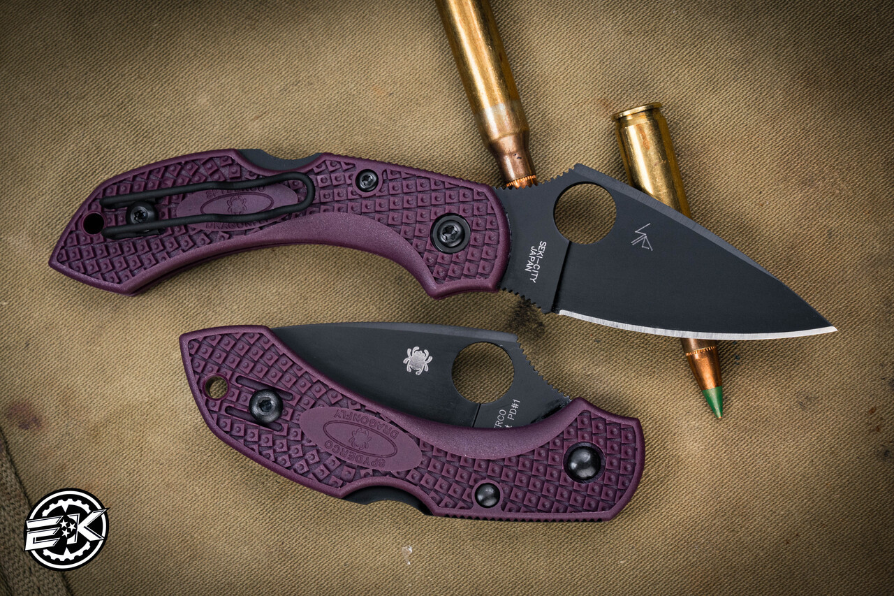 Sprint Run Spyderco Dragonfly Lightweight Lockback Knife Burgundy 2 3