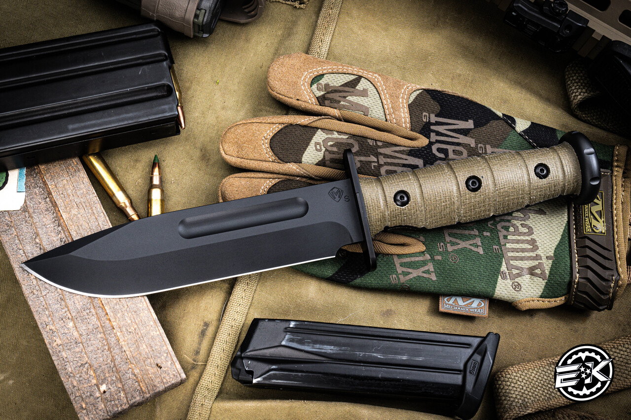 Medford USMC Fighter Fixed Blade Knife OD Green G10 6.5