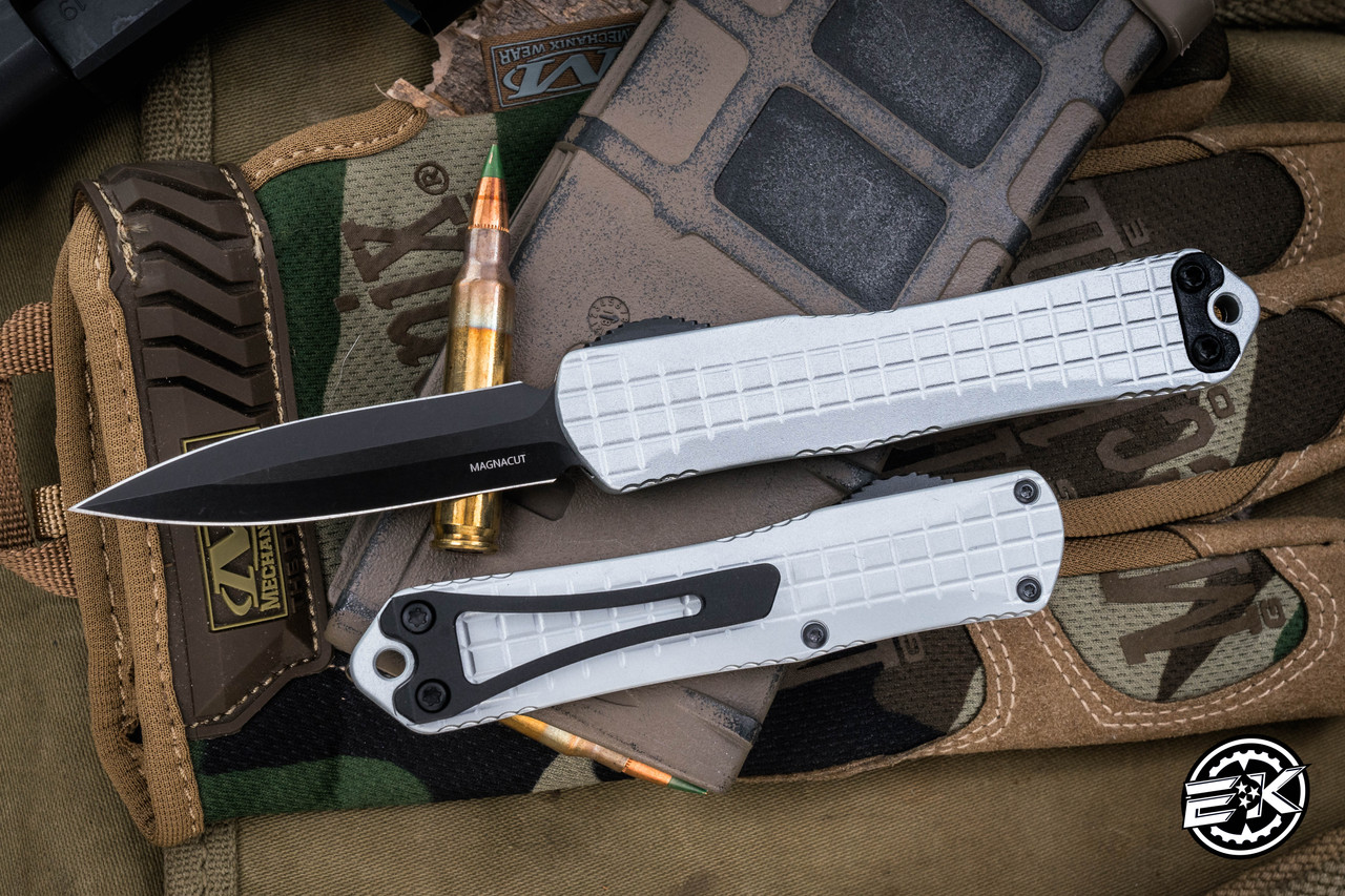 Heretic Knives Manticore S Natural Gray Grenade Grip OTF Knife 2.6