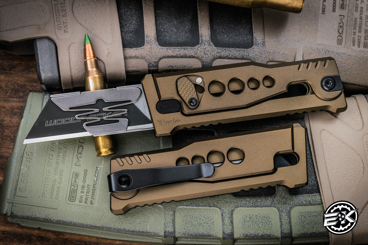 Reate EXO-U V2 OTF Gravity Knife Bronze Speedhole Aluminum 2.3
