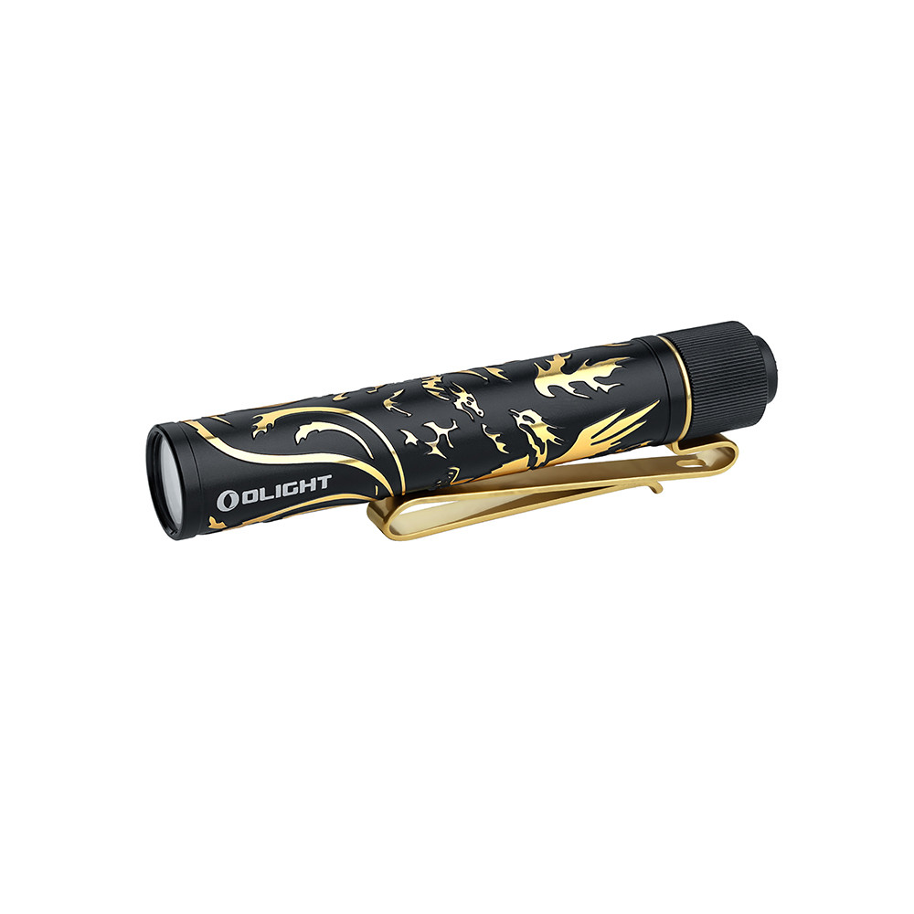 Olight i3T 2 EOS Small EDC Flashlight Dragon & Phoenix Golden Black 300 ...