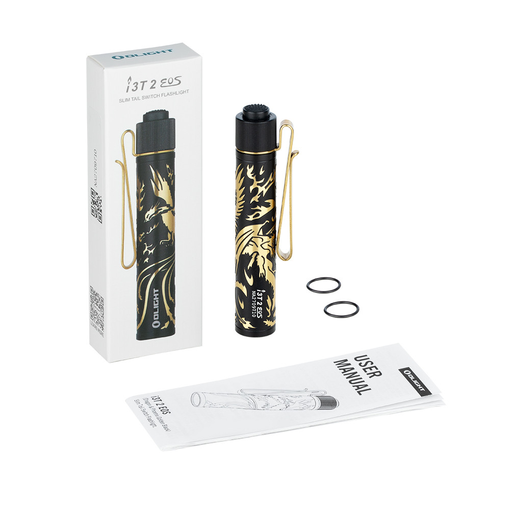 Olight i3T 2 EOS Small EDC Flashlight Dragon & Phoenix Golden