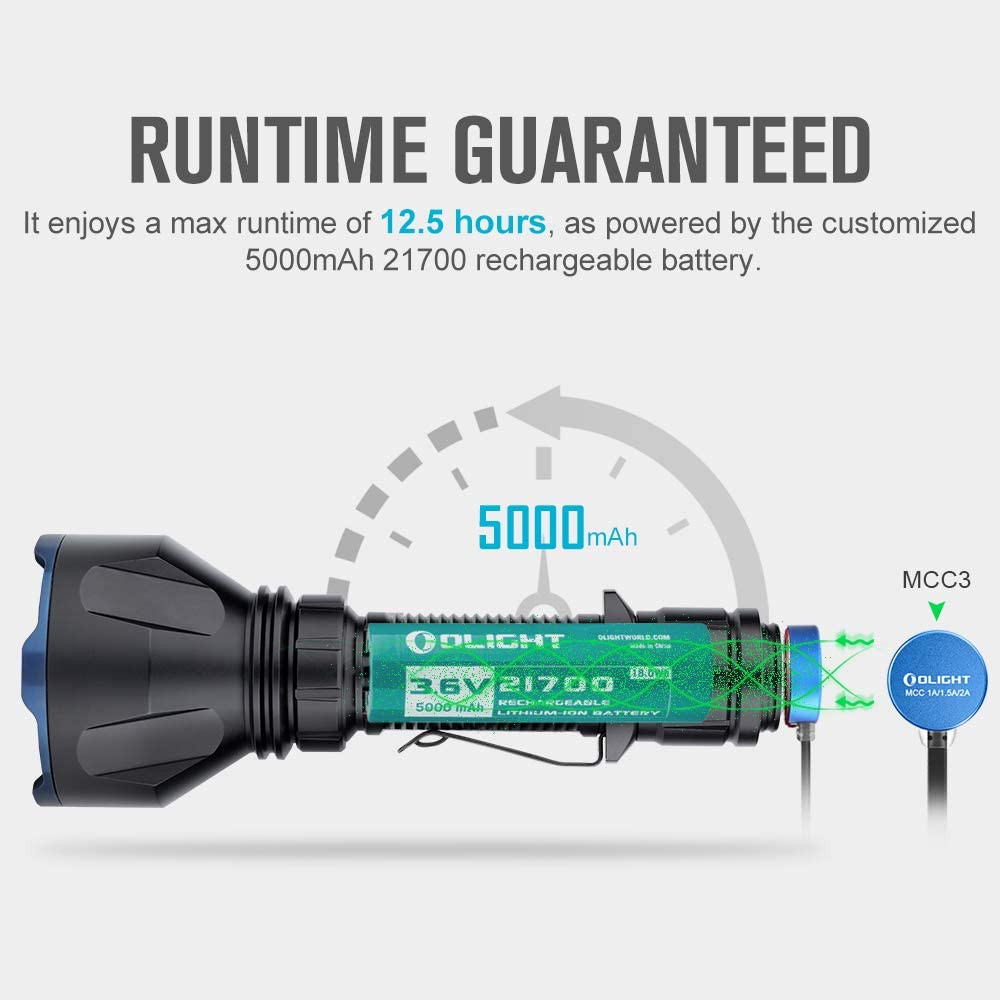 Olight Warrior X Turbo Tactical Flashlight Black 1100 Lumens