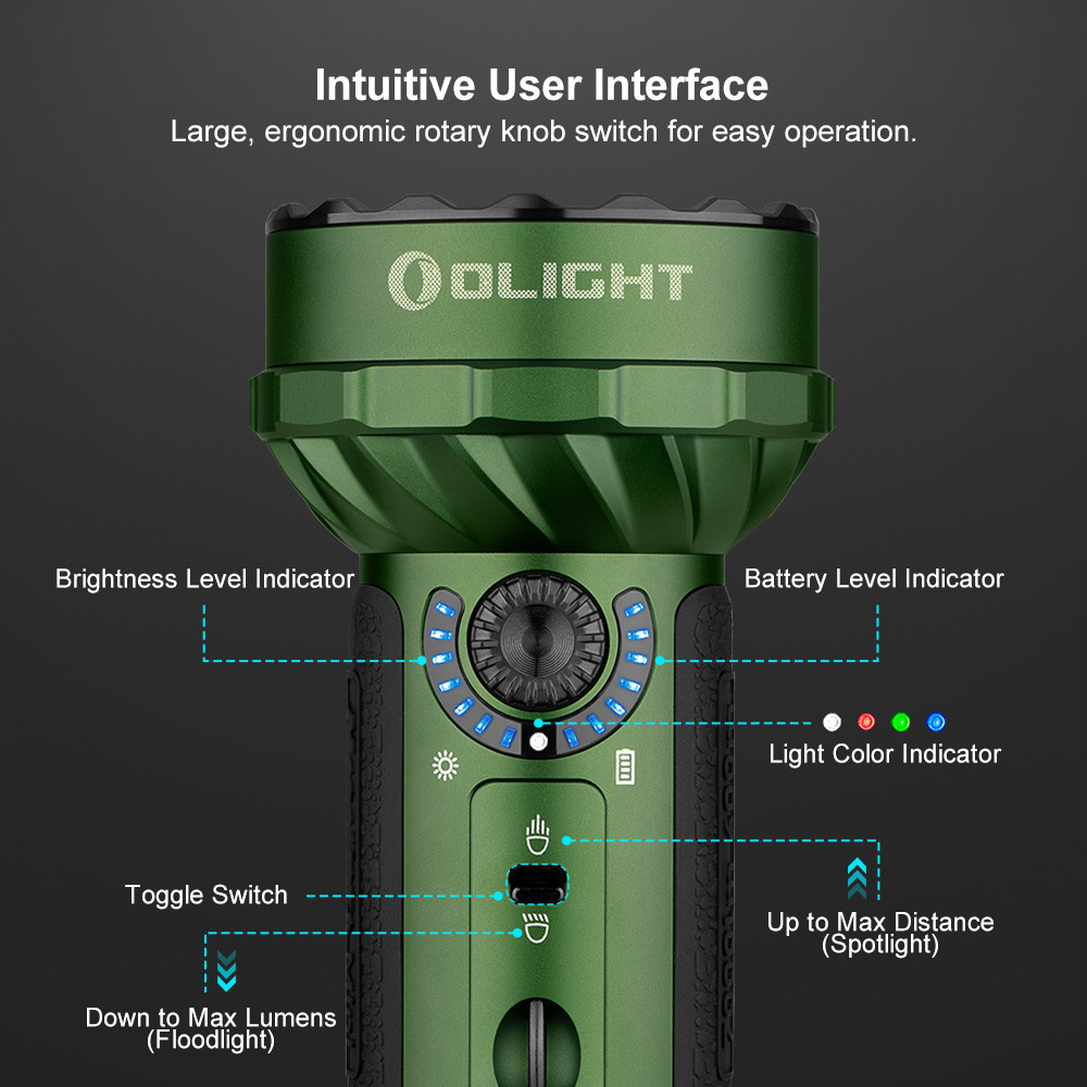 Marauder Mini Powerful Rechargeable LED Flashlight OD Green 7000