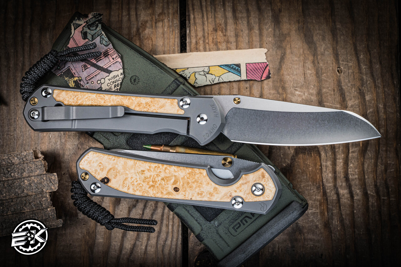Chris Reeve Knives Large Sebenza 31 Folding Knife Box Elder