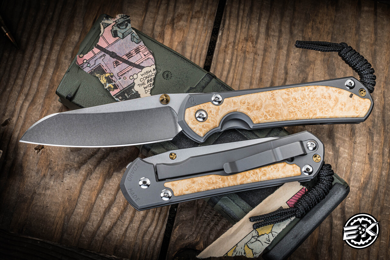 Chris Reeve Knives Large Sebenza 31 Folding Knife Box Elder