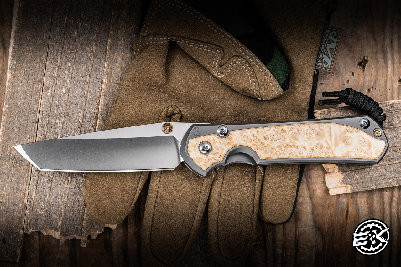 Chris Reeve Knives Large Sebenza 31 Glass Blasted Titanium, Box