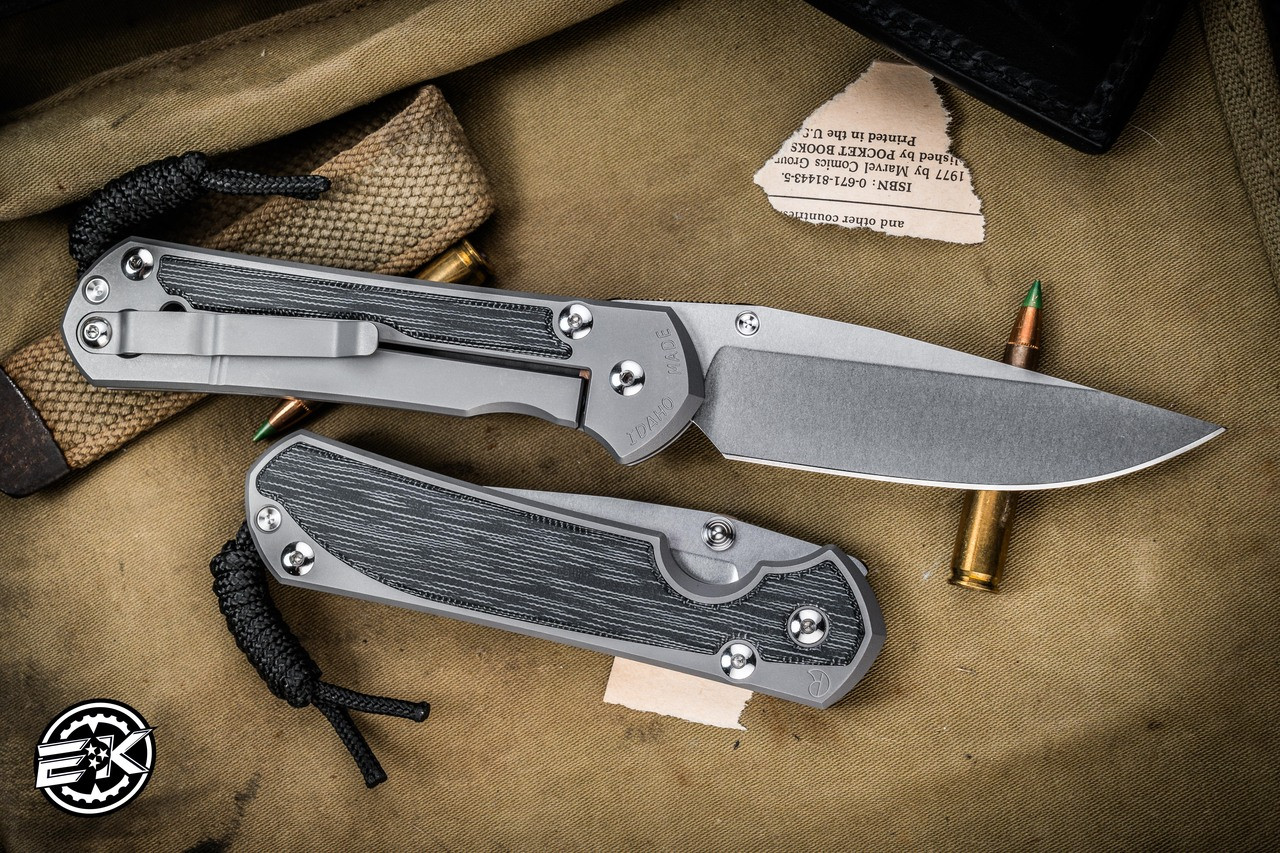 Chris Reeve Knives Large Sebenza 31 Folding Knife Glass Blasted