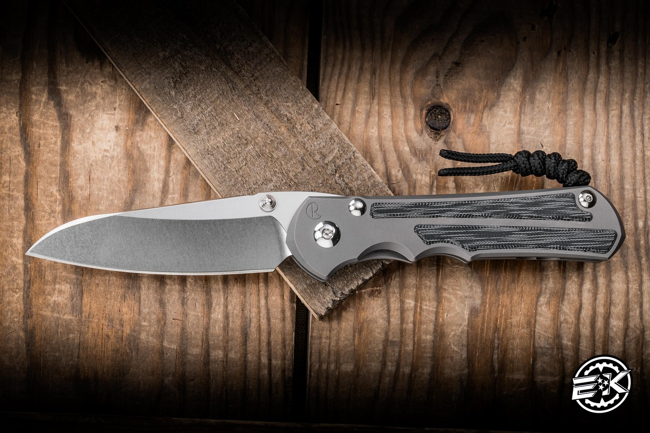 Chris Reeve Knives Large Inkosi Knife Glass Blasted Titanium/Black