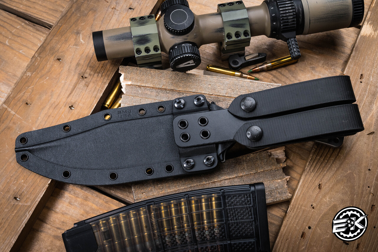 RMJ Tactical Jungle Combat Fixed Blade Knife Black G10 7