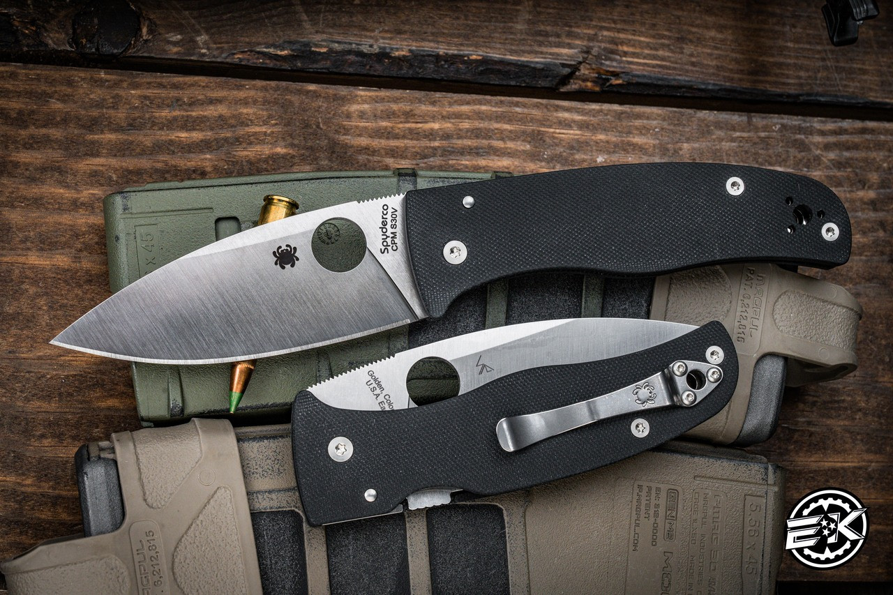 値下げ❗️リリパット476☆B2 Class  Sovereign Spyderco Bodacious Folding Knife Black G10 3.63