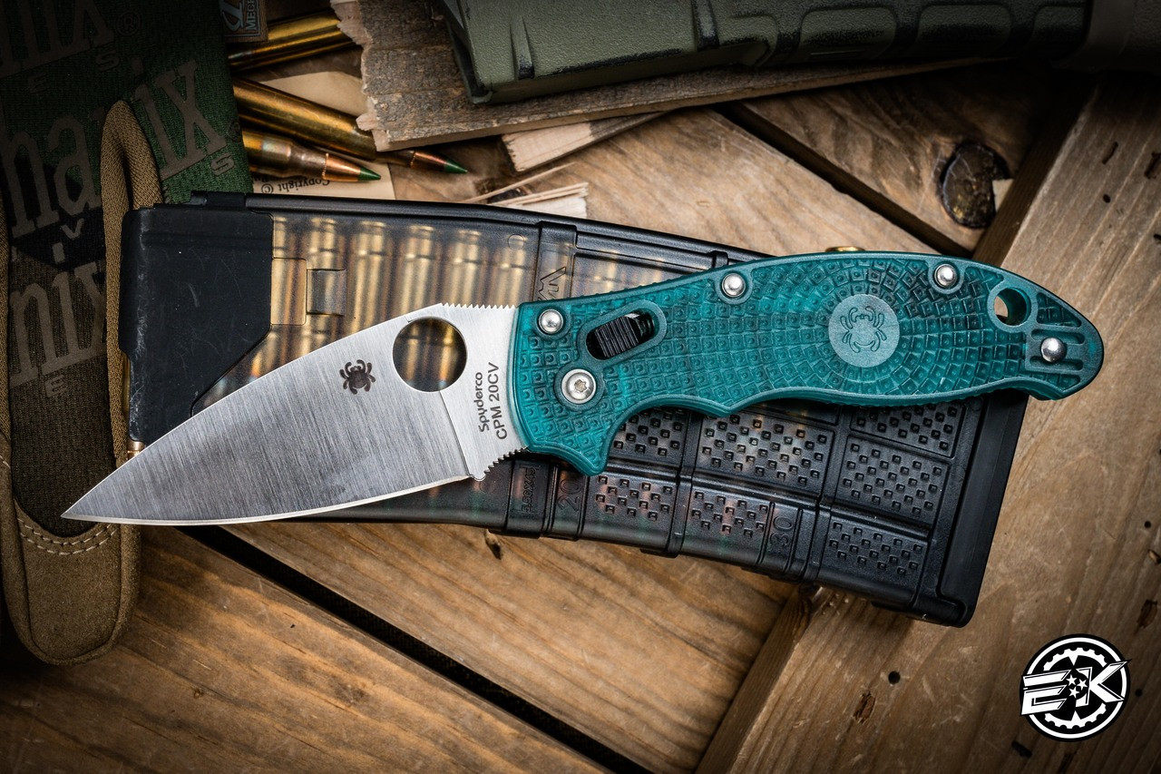 Preowned-Spyderco Manix 2 Lightweight Knife Translucent Green 3.37