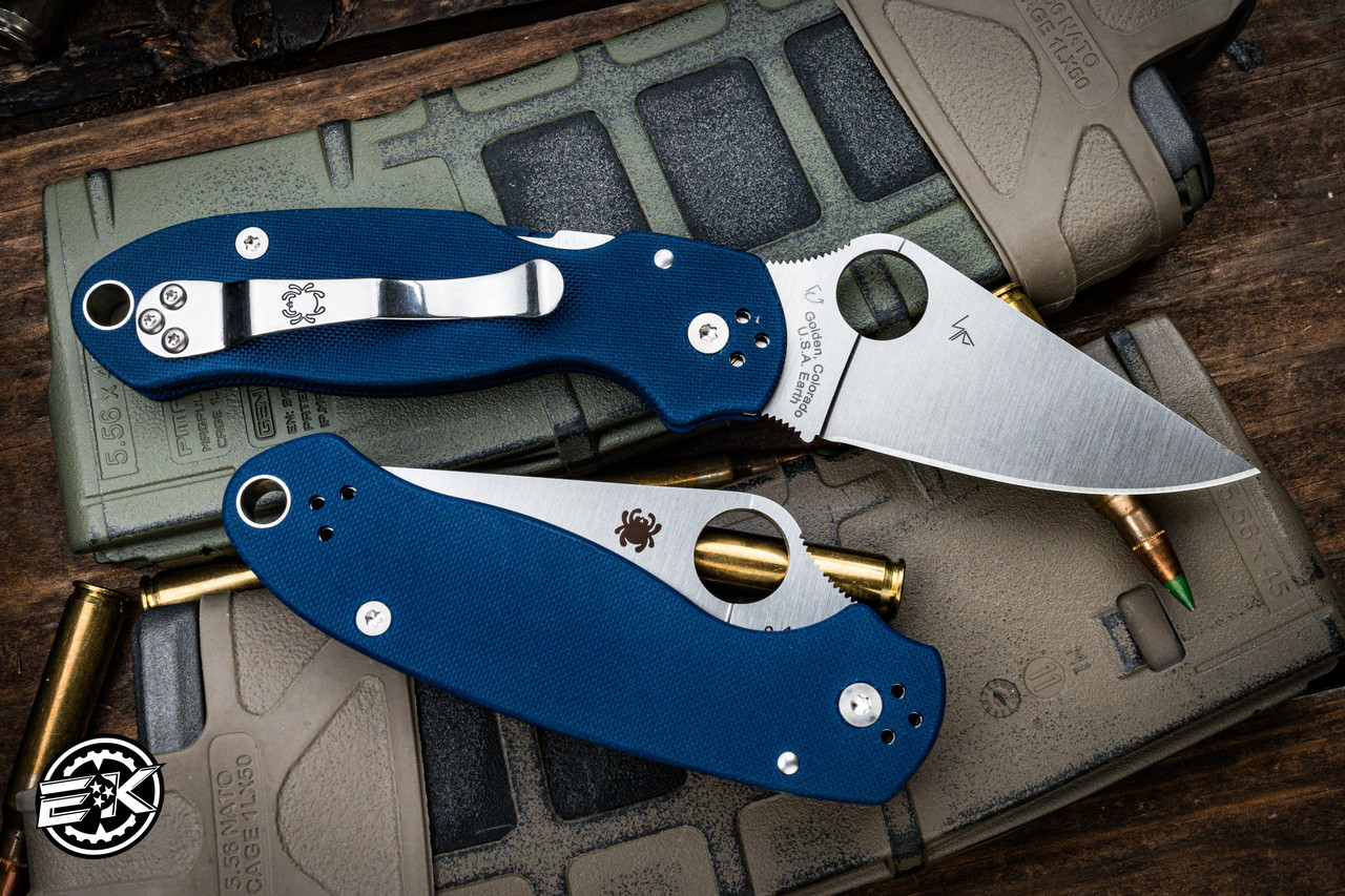 Spyderco Para 3 Compression Lock Folding Knife Cobalt Blue G10 3