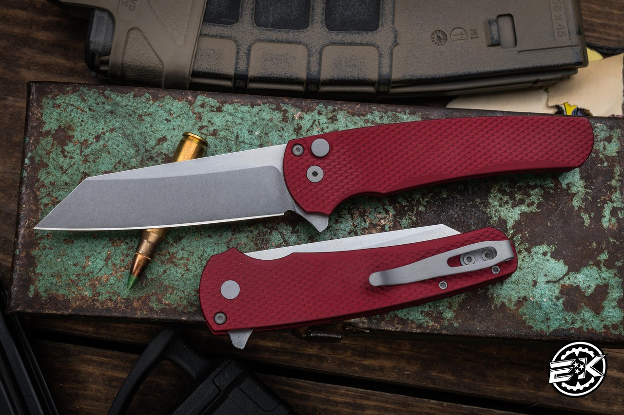 独　レットマン　アルピン370 Pro-Tech Malibu Flipper Textured Red Aluminum 3.5