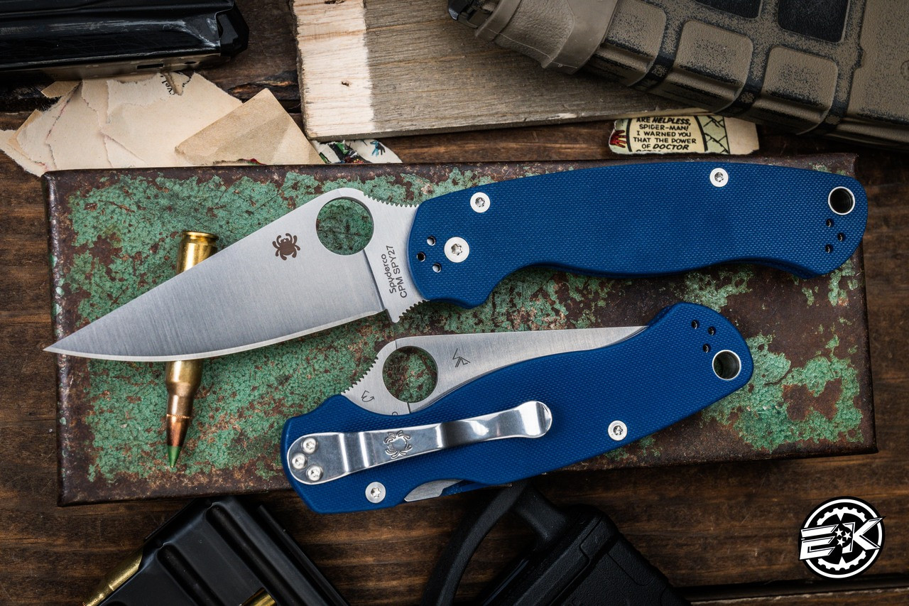 Spyderco Paramilitary 2 Folding Knife Cobalt Blue G10 3.4