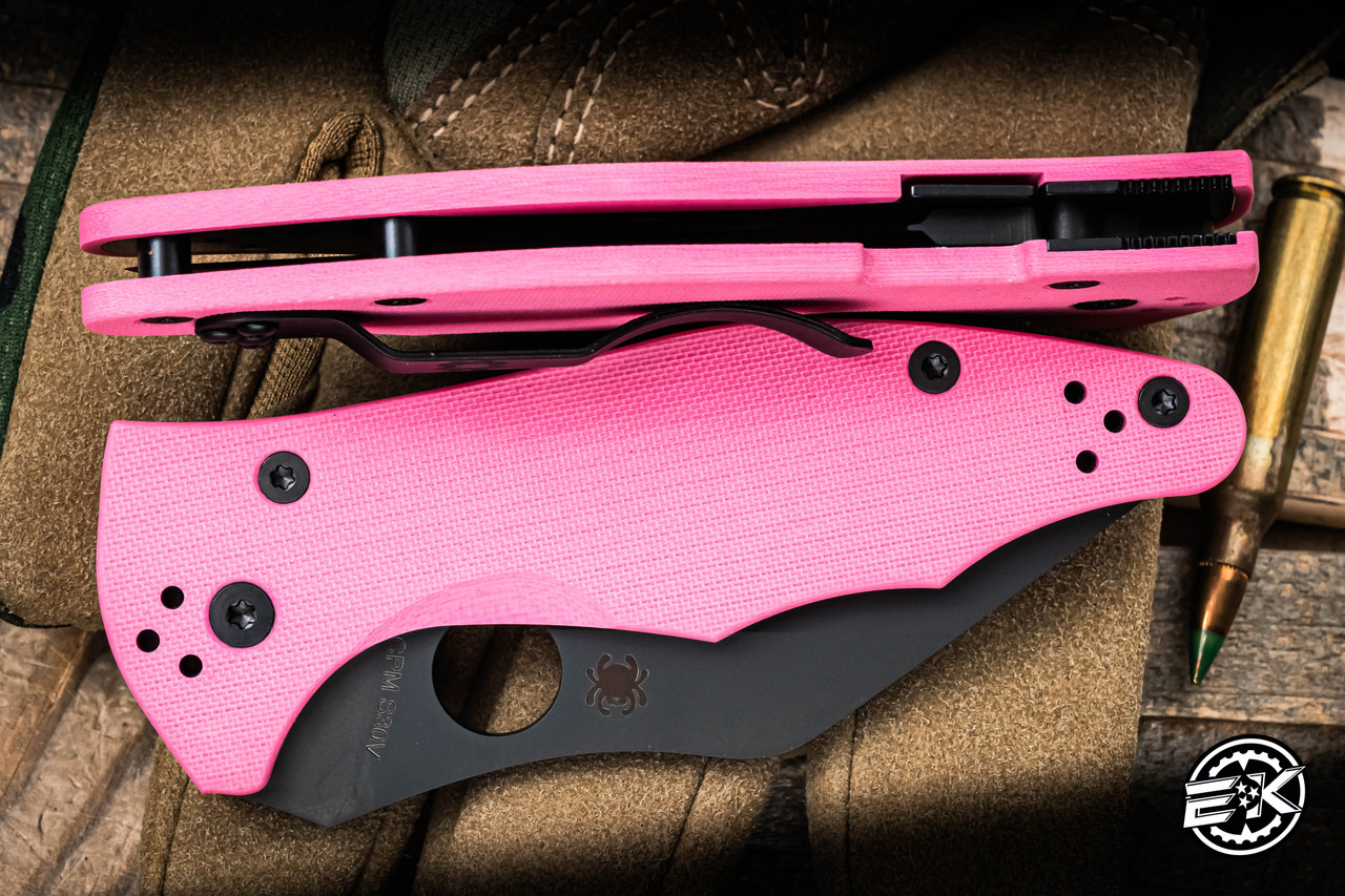 Spyderco Yojimbo 2 Compression Lock Knife Pink G10 3.2