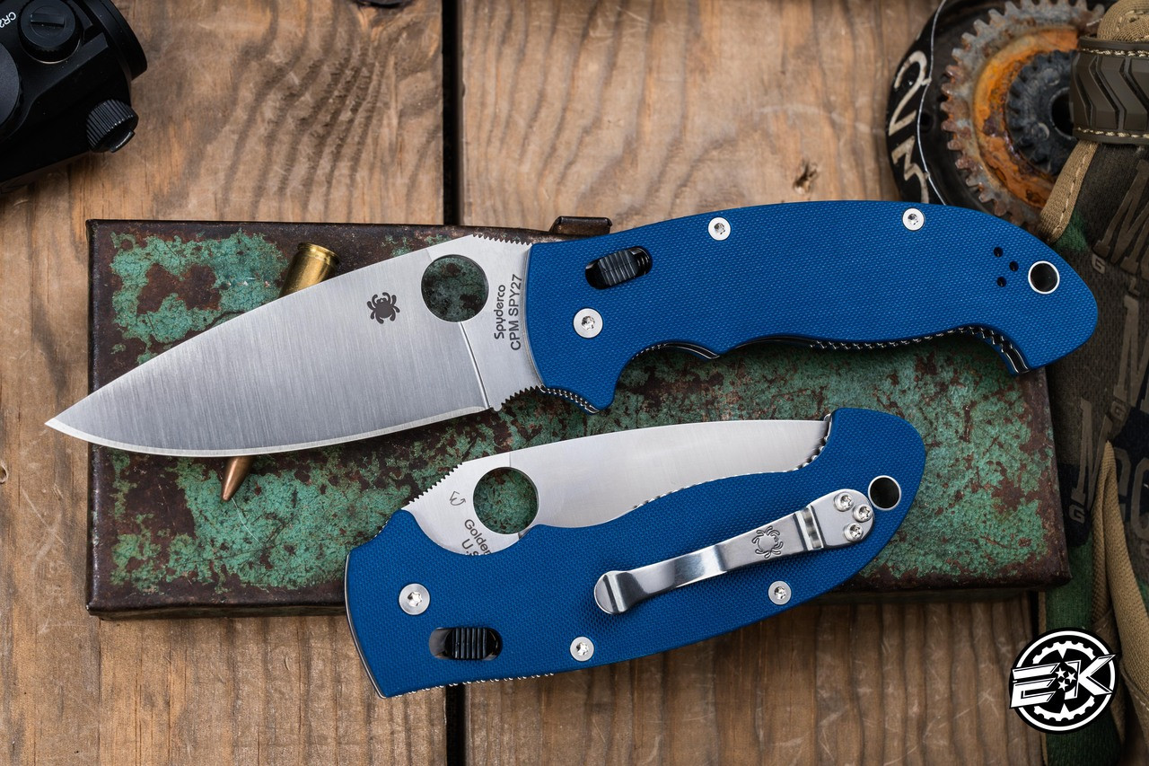 Spyderco Manix 2 XL Ball Bearing Lock Knife Cobalt Blue G10 3.9