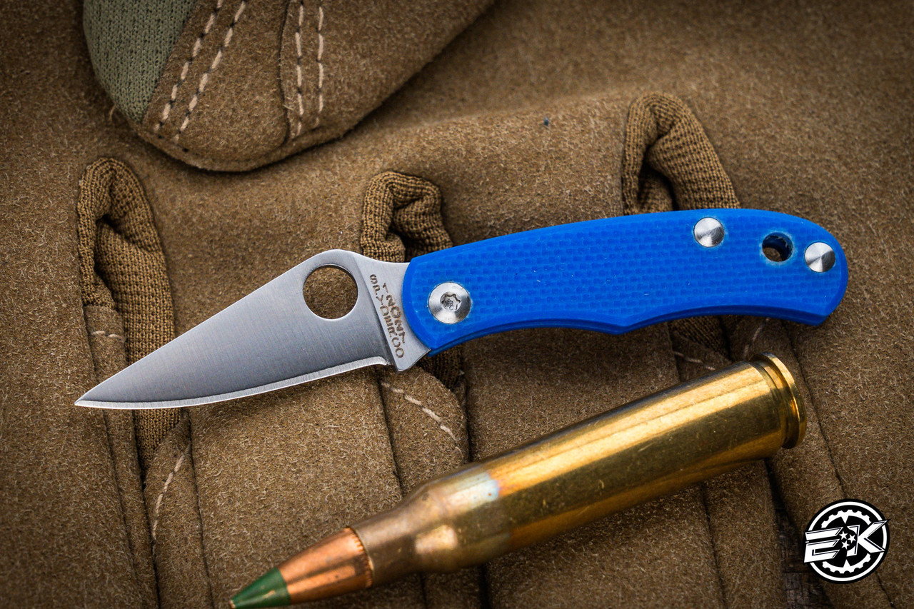 Spyderco Micro Bug Slip Joint Knife Blue G-10 1.3