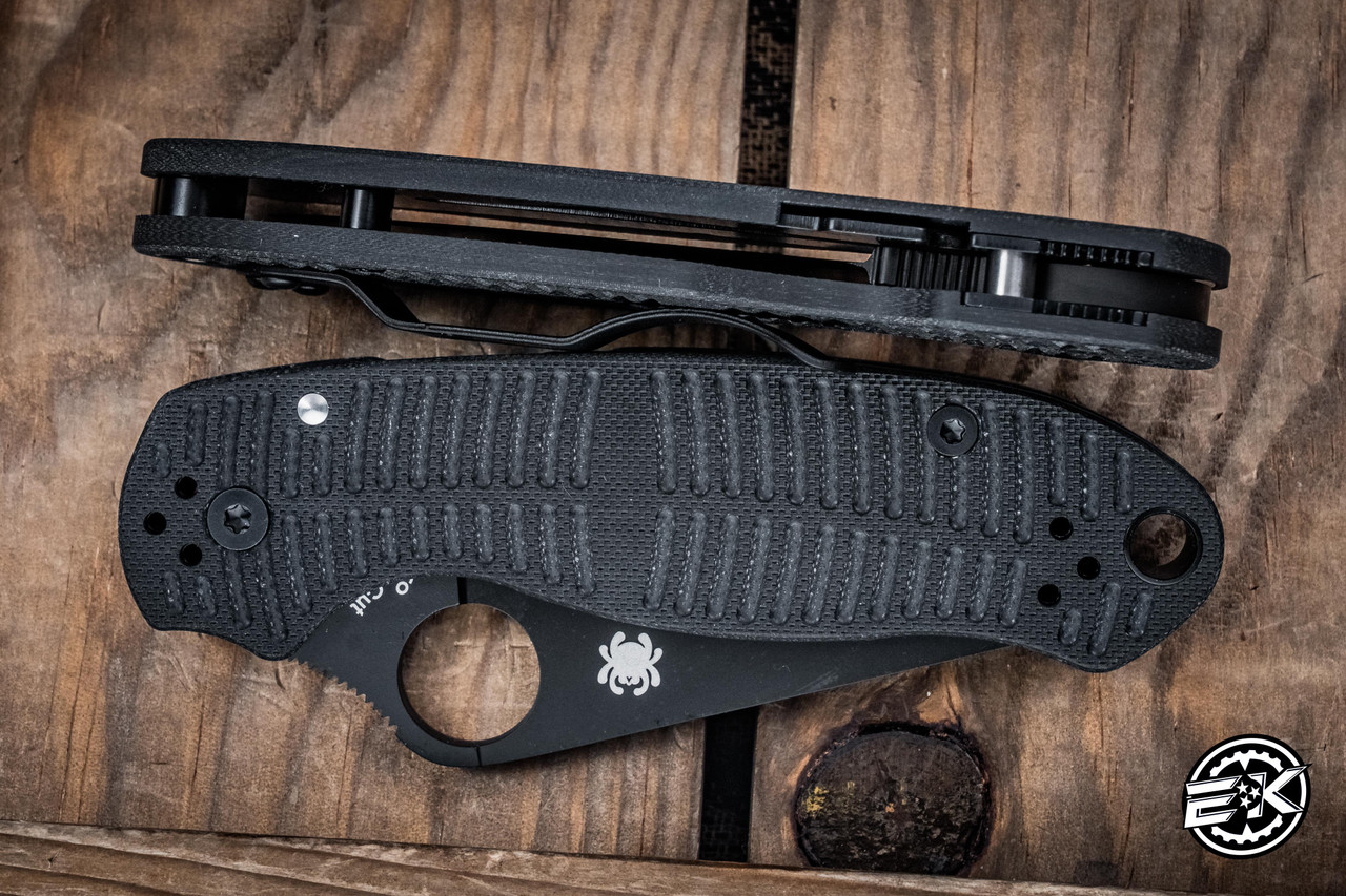 Spyderco Para 3 Salt Compression Lock Black Textured G10 2.93