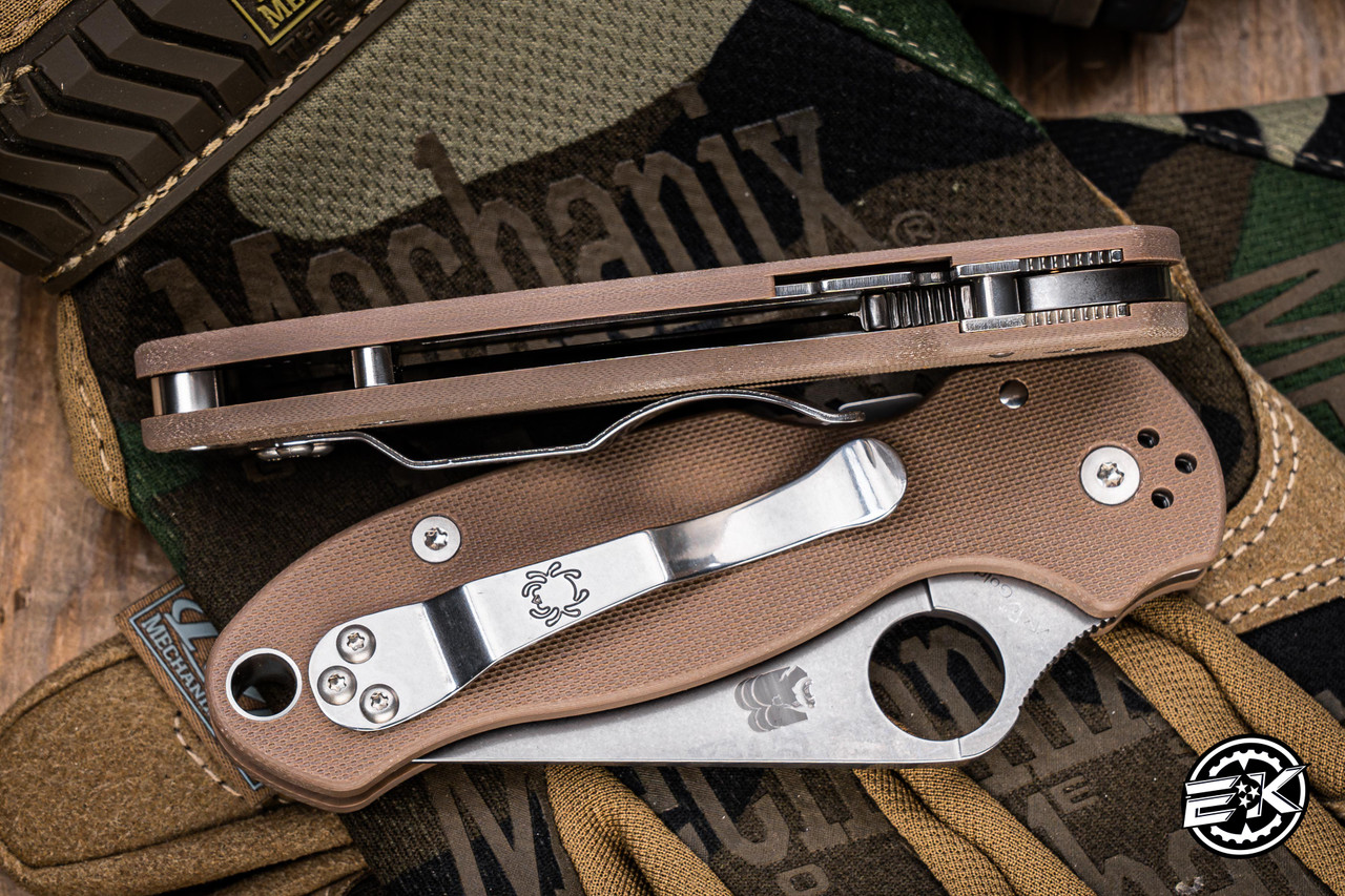 Sprint Run-Spyderco Para 3 Knife Brown G-10 2.93