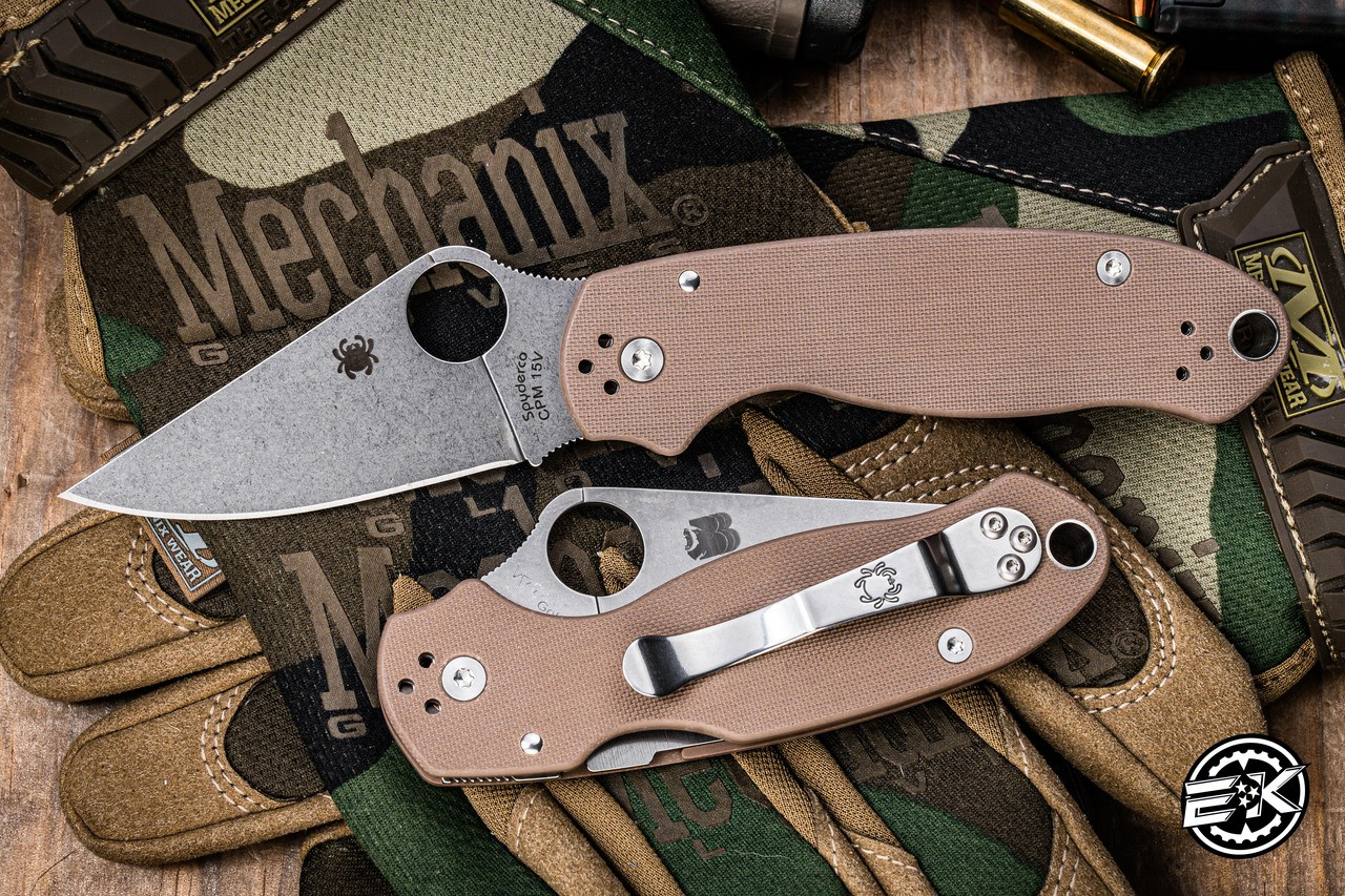 Sprint Run-Spyderco Para 3 Knife Brown G-10 2.93