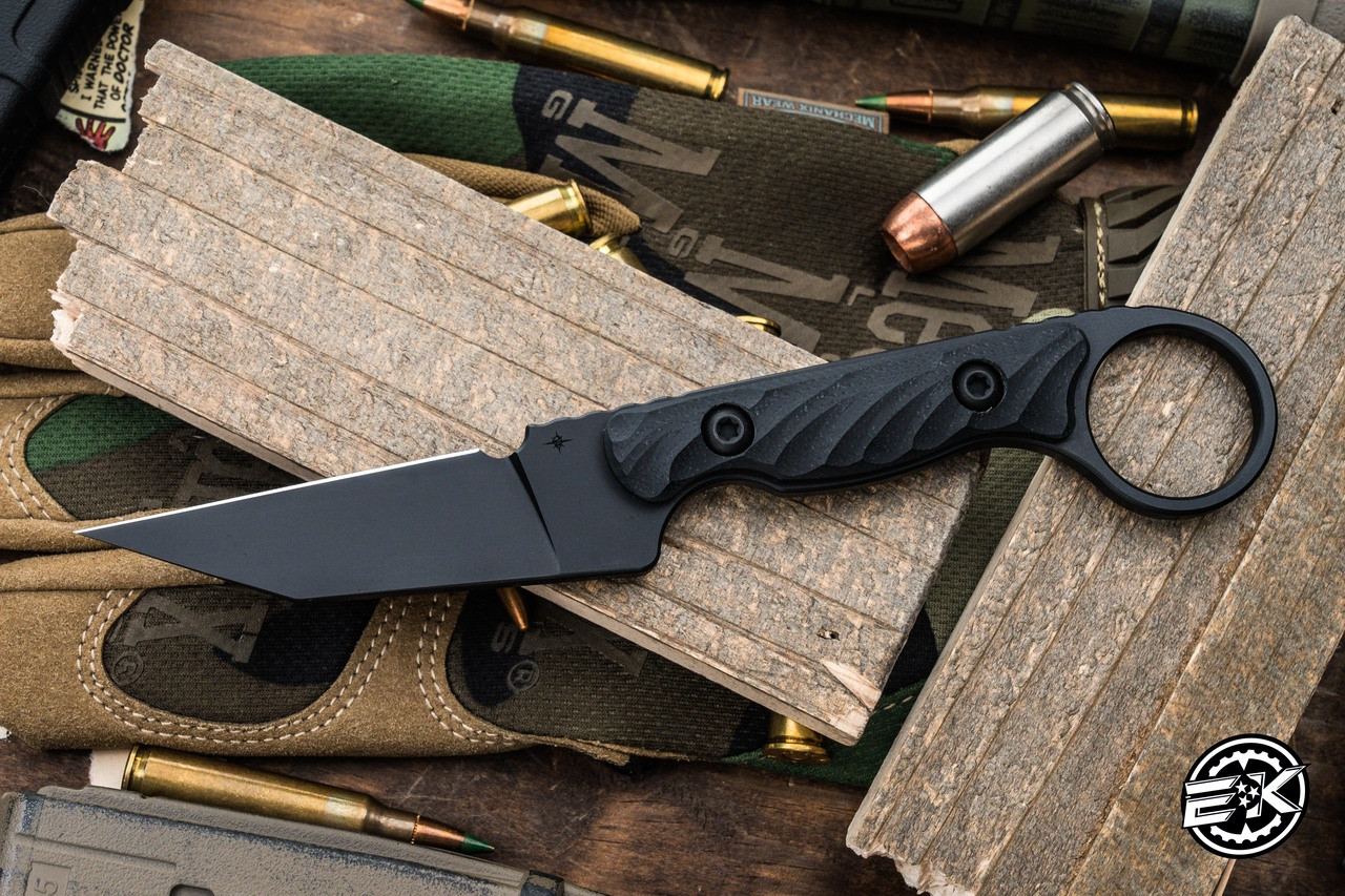 Toor Knives Jank Shank Pikal Fixed Blade Knife Shadow Black G10 3" Reverse  Wharncliffe