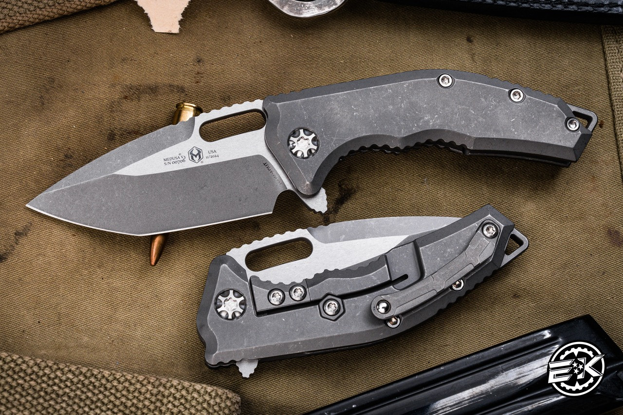 Heretic Knives Medusa Manual Titanium Folding Knife 3.25