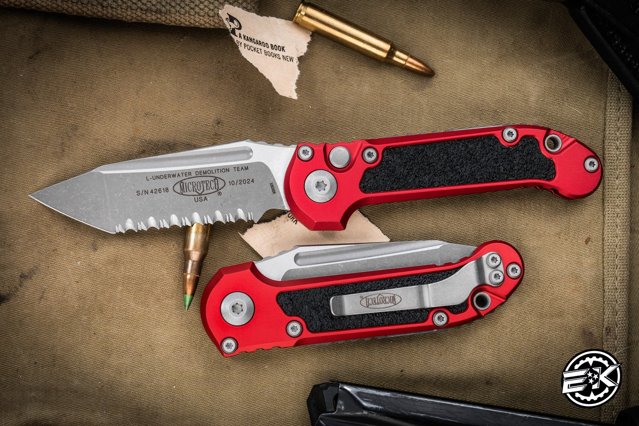 Microtech LUDT Gen III Red Automatic Folding Knife 3.5