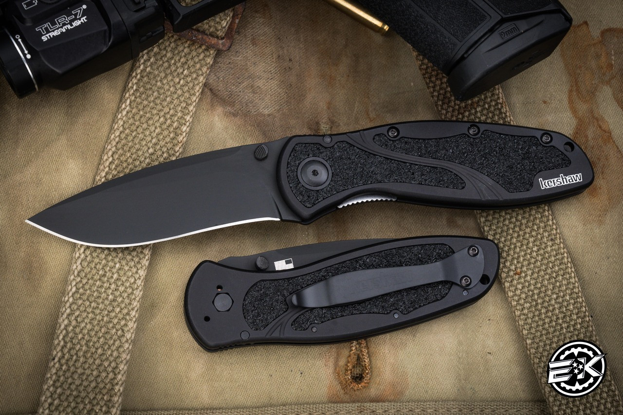 Kershaw Blur Assisted Folding Knife Black Aluminum 3.4
