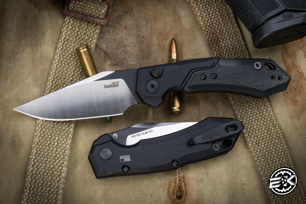 Kershaw Launch 19 Automatic Folding Knife Black Aluminum 3.3