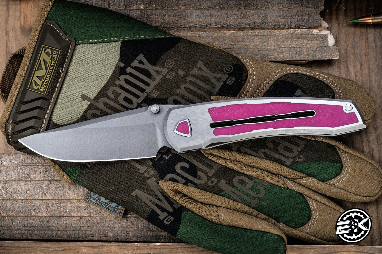Sharknivco WAKA Pink CamoQuartz Titanium Framelock 3.25