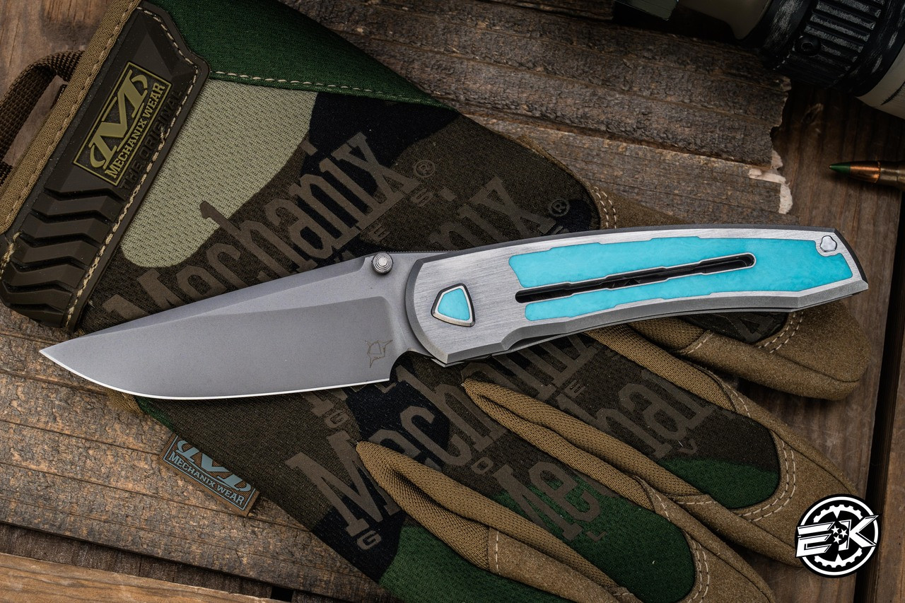 Sharknivco Nashville WAKA Tiffany Blue CamoQuartz Inlay Titanium