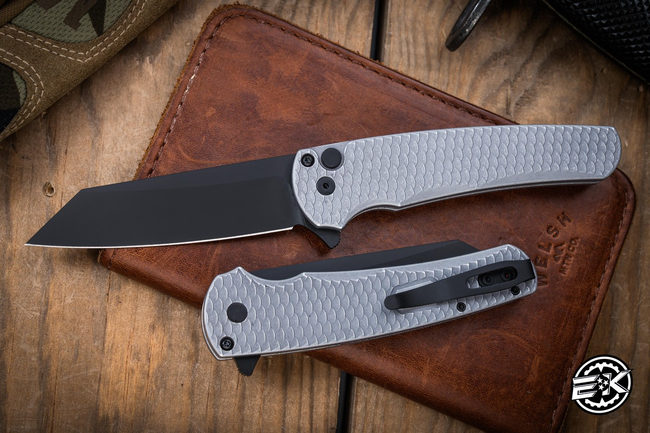 Pro-Tech Malibu Flipper Grey Battle Worn Aluminum 3.25