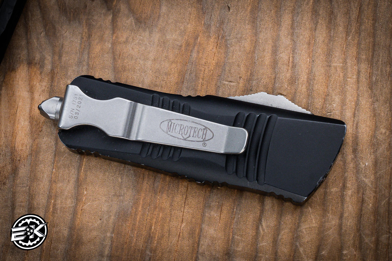 Preowned-Microtech Troodon Mini OTF Automatic 1.9" Tanto Stonewash 240-10