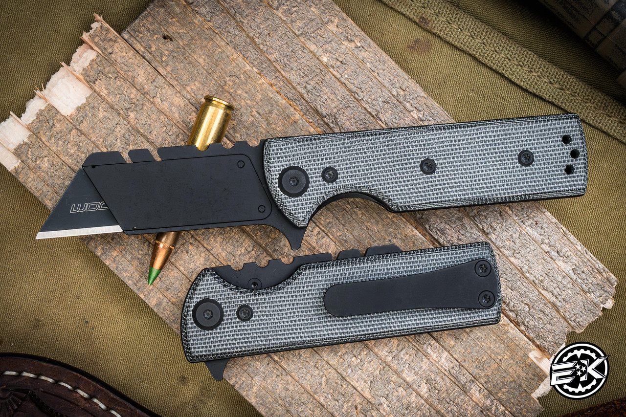 Chaves Knives CHUB Flipper Utility Knife Black Micarta 2.6