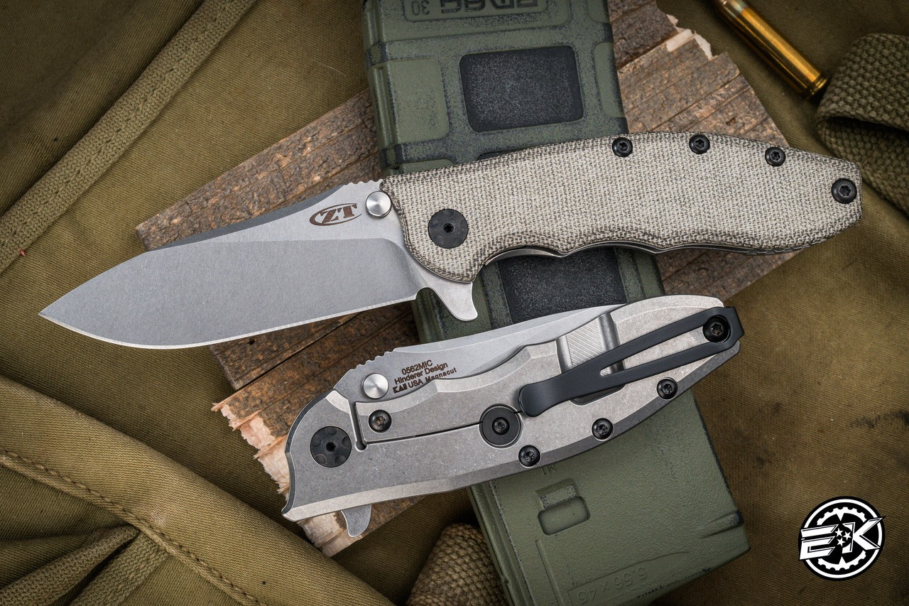 Zero Tolerance 0562MIC Hinderer Slicer Knife Black Micarta 3.50