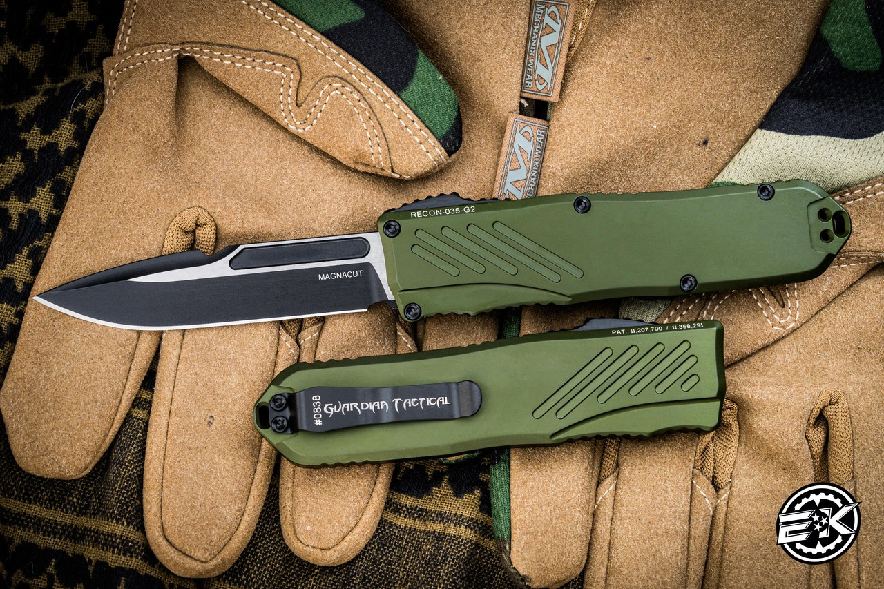 NEW-Guardian Tactical RECON-035 G2 OTF Automatic Knife OD Green