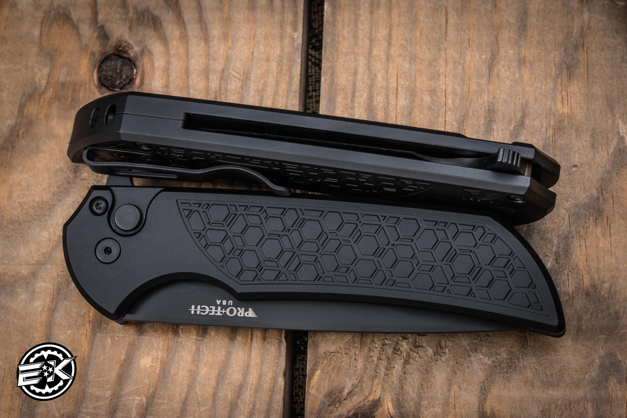 ProTech Mordax Manual Flipper Knife Black Gridlock 3.75