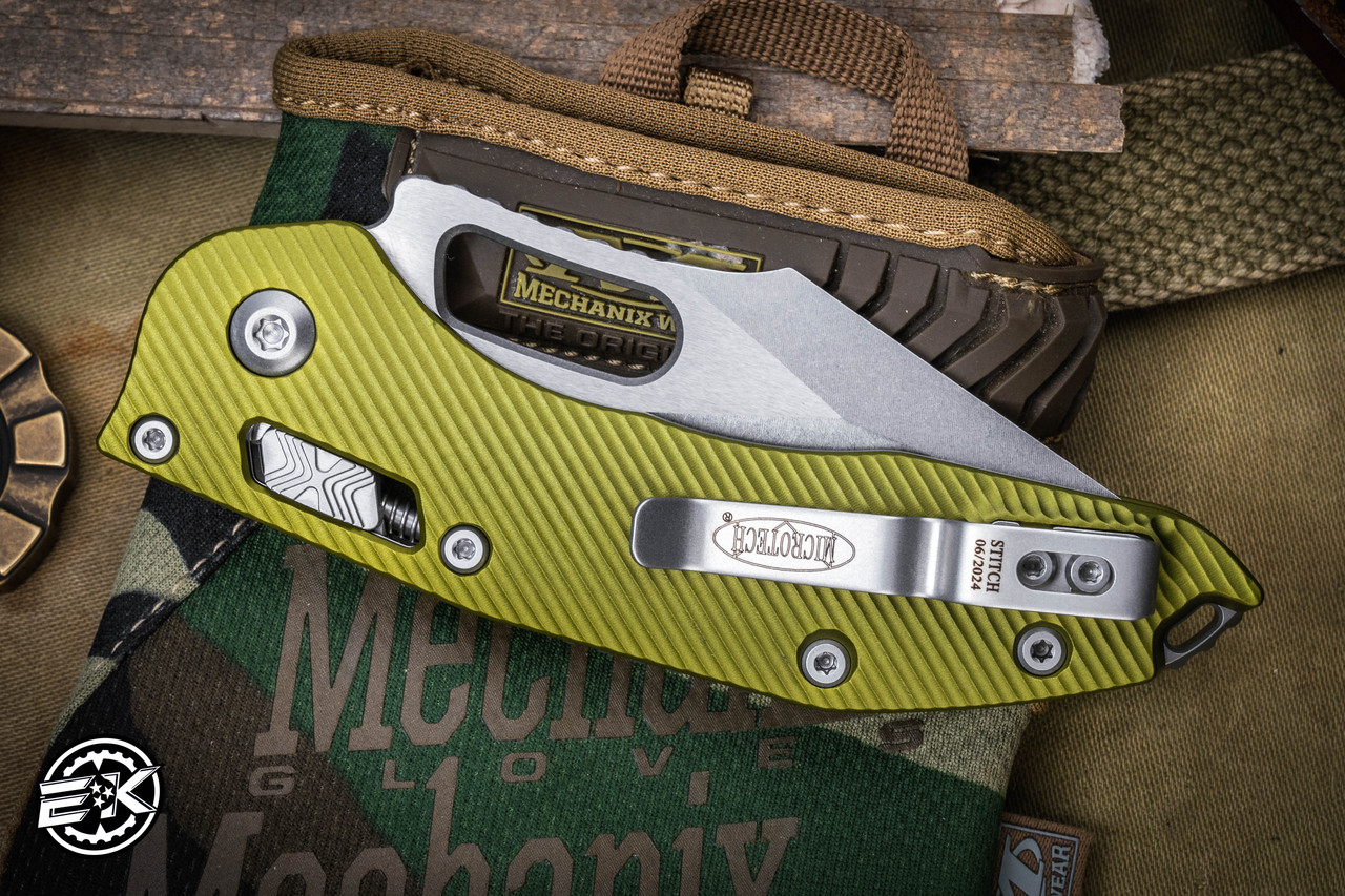 Microtech Stitch Ram-Lok Manual Folder OD Green Fluted Aluminum