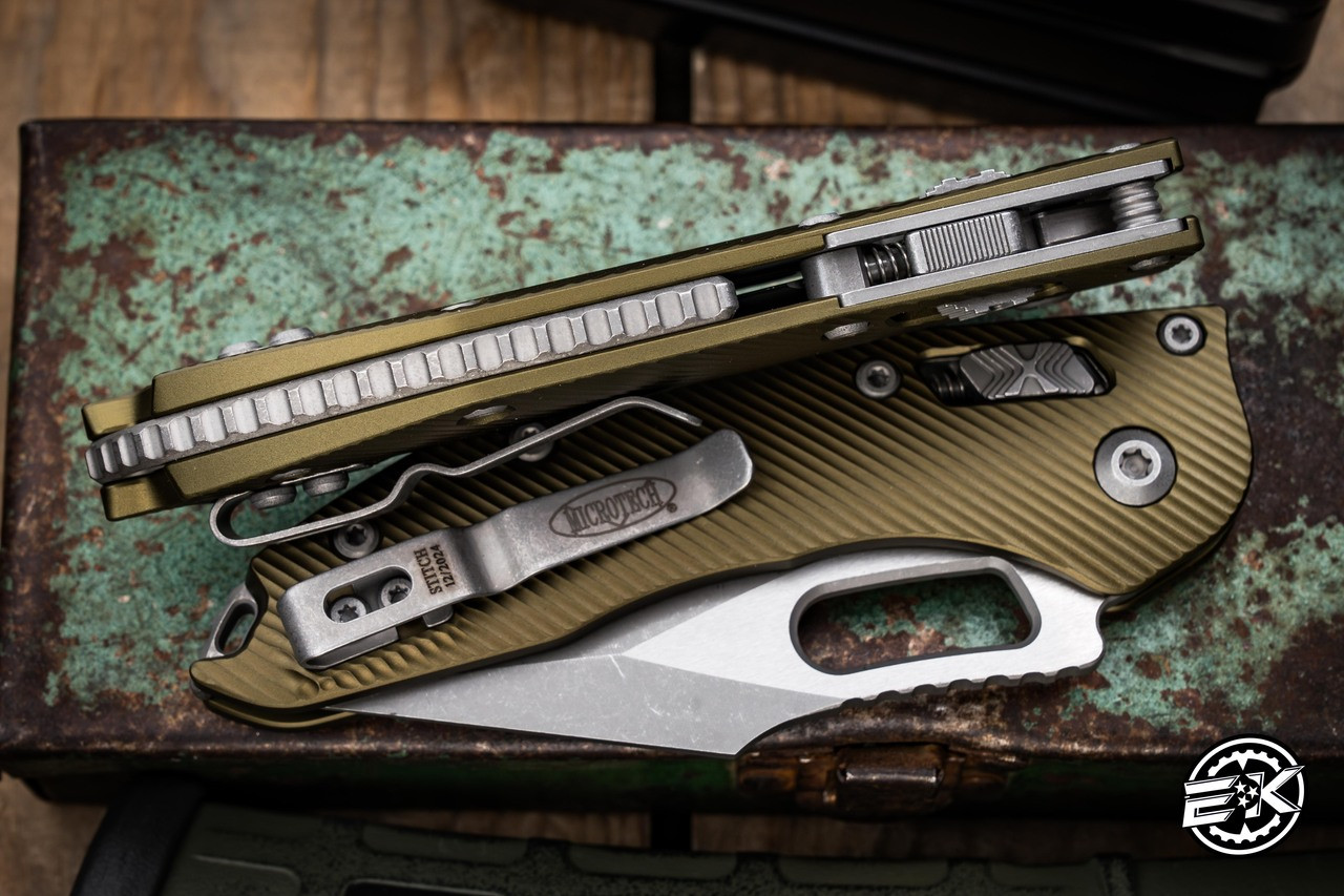 Microtech Stitch Ram-Lok Manual Folder OD Green Fluted Aluminum